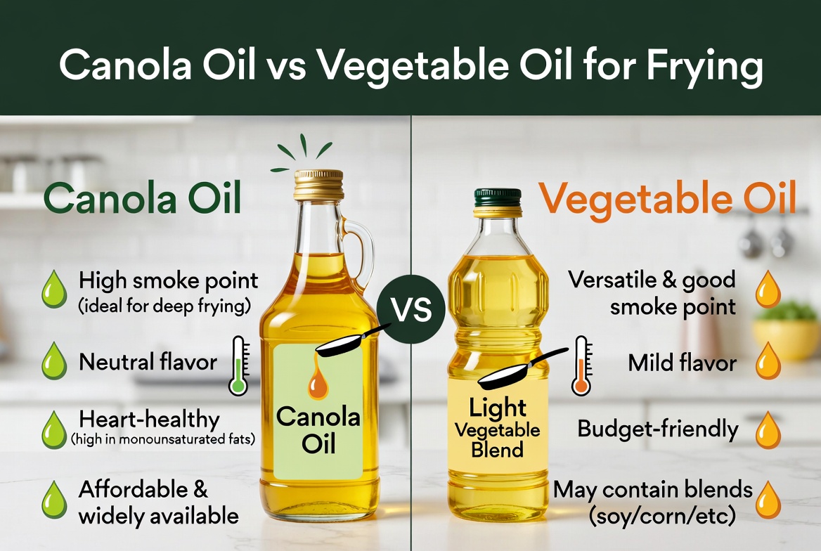 Canola Oil vs Vegetable Oil for Frying